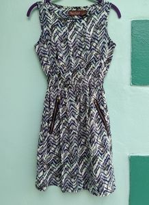 Sundress - Blue print w/ pockets